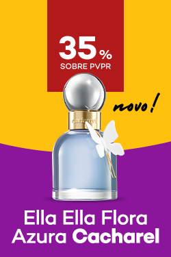 Novo Ella Ella Flora Azura da marca Cacharel da marca Cacharel com destaque promocional de 35% sobre pre&ccedil;o de Venda ao P&uacute;blico Recomendado